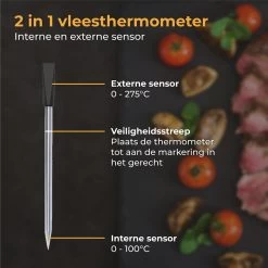 Nuvance - Vleesthermometer Draadloos Met App - BBQ Thermometer Met Bluetooth - Meater - Oventhermometer - BBQ Accesoires - RVS -Bol Waterkoker Winkel 1200x1200 971