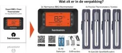 Hermanos® Digitale BBQ Thermometer Draadloos - Keukenthermometer - Bluetooth Met App - 4 Sondes - Magneet - Incl. Batterijen 9 Hermanos® Digitale BBQ Thermometer Draadloos - Keukenthermometer - Bluetooth Met App - 4 Sondes - Magneet - Incl. Batterijen -Bol Waterkoker Winkel 1200x522