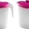 2x Waterkannen/sapkannen Met Roze Deksel 2,5 Liter 11 X 23 X 26 Cm Kunststof - Sapkannen/waterkannen/schenkkannen/limonadekannen -Bol Waterkoker Winkel 1200x621