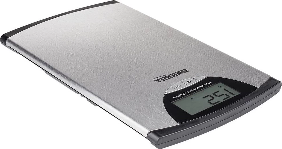 Tristar KW-2435 Keukenweegschaal – 5 kilogram – Weegschaal keuken digitaal - RVS Tristar KW-2435 Keukenweegschaal – 5 Kilogram – Weegschaal Keuken Digitaal - RVS -Bol Waterkoker Winkel