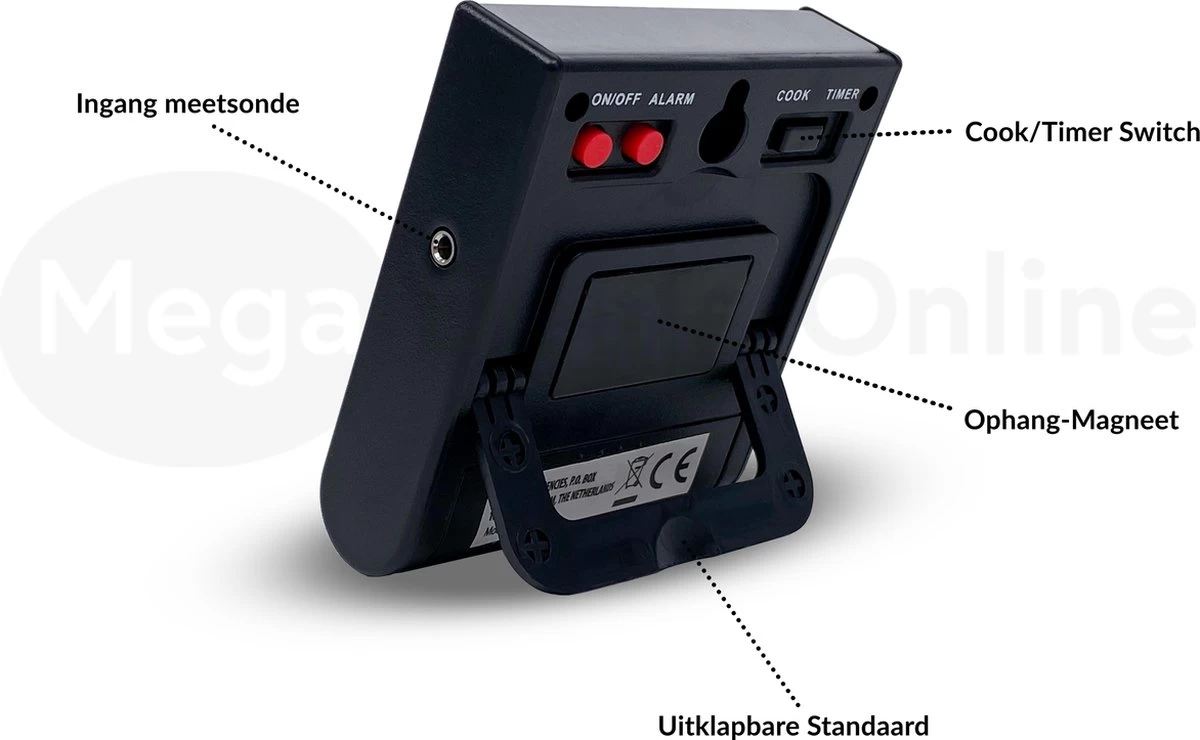 MDO Vleesthermometer - Keukenthermometer - Digitaal - BBQ Thermometer - Oventhermometer - Kookthermometer- RVS Merkloos MDO Vleesthermometer - Keukenthermometer - Digitaal - BBQ Thermometer - Oventhermometer - Kookthermometer- RVS -Bol Waterkoker Winkel