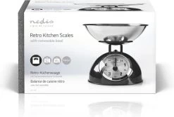Nedis Keukenweegschaal - Analoog - Roestvrij Staal - Verwijderbare Kom - Zwart -Bol Waterkoker Winkel 1200x812