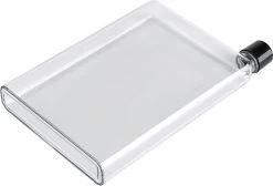 Waterfles Plat – Transparant – Minimalistisch Uiterlijk - Gemakkelijk Mee Te Nemen - Inhoud 420 Milliliter – 20 X 14,8 Cm