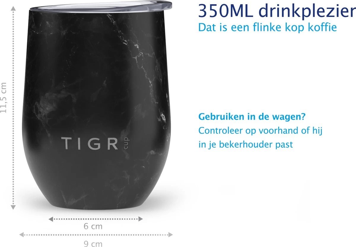 TIGR The Combo - Voordeelset Minimalist Thermosfles en Cup Warmhoudbeker - 500ml - Zwart marmer TIGR The Combo - Voordeelset Minimalist Thermosfles En Cup Warmhoudbeker - 500ml - Zwart Marmer -Bol Waterkoker Winkel