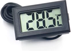 Digitale Thermometer Met Meetsonde | Geschikt Voor O.a. Koelast, Aquarium, Zwembad, Vriezen Etc. | Meetsonde -5ºC - +70ºC | 1 Meter Kabel