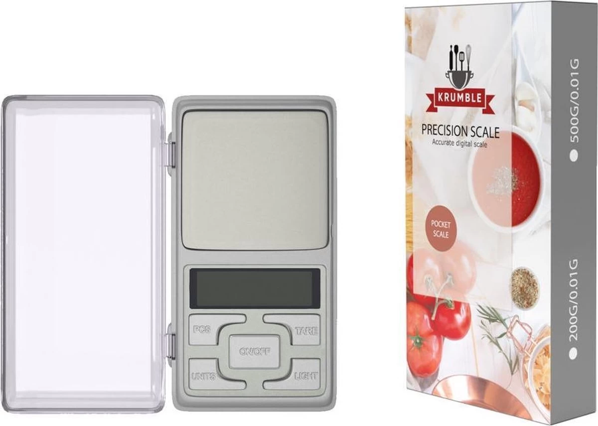 Krumble Precisie Weegschaal - Digitale Keukenweegschaal - 0.01 tot 500 gram Krumble Precisie Weegschaal - Digitale Keukenweegschaal - 0.01 Tot 500 Gram -Bol Waterkoker Winkel