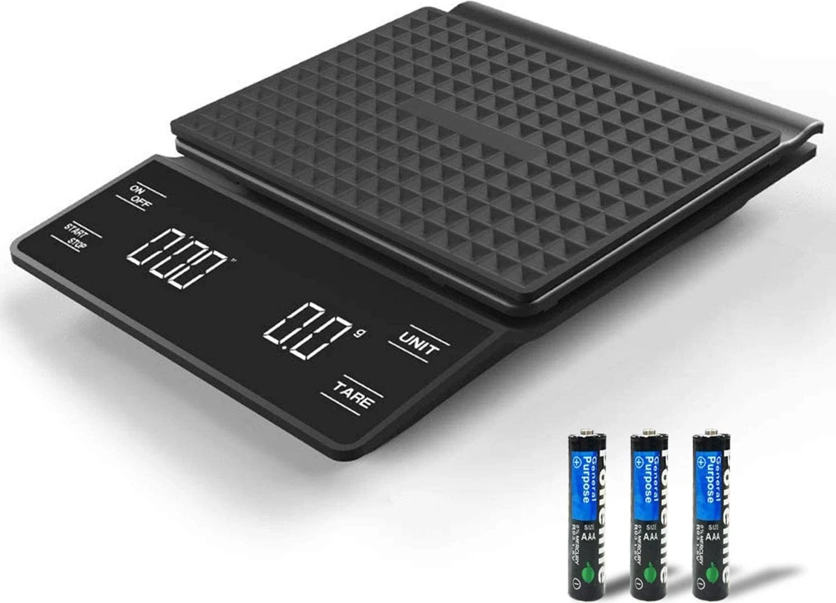 IMTEX - Keukenweegschaal - Koffie Scale - met Timer - LED Scherm - 3000 gram - 3 kilo - Zwart IMTEX - Keukenweegschaal - Koffie Scale - Met Timer - LED Scherm - 3000 Gram - 3 Kilo - Zwart -Bol Waterkoker Winkel