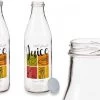 Merkloos Glazen Sapfles – Smoothie Fles – Smoothie Beker – Drinkfles – Glas – Met Deksel/Draaidop – Hervulbaar – 1 Liter – 1L