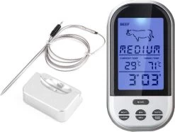 Wireless Vlees Thermometer Digitaal BBQ Thermometer Draadloos - Kernthermometer - Oventhermometer - Barbecue Thermometer - Ingestelde Temperaturen Vlees - Rund, Kip, Vis, Vleesthermometers - Suikerthermometer – Kookthermometer - Keukenthermometer -Bol Waterkoker Winkel 1200x906 1