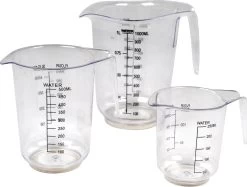 Excellent Houseware Maatbekersset - 3 Stuks - Transparant