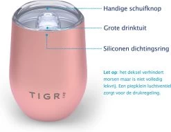 TIGR Cups - Drinkbekers - Thermosbekers - RVS - Set Van 2 - 350ml - Zwart/Rosé Goud 4 TIGR Cups - Drinkbekers - Thermosbekers - RVS - Set Van 2 - 350ml - Zwart/Rosé Goud -Bol Waterkoker Winkel 1200x930