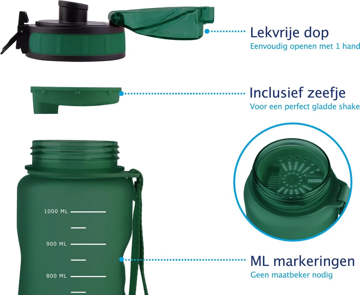 TIGR The Athlete - Drinkfles - Waterfles met Fruit Filter - 1000ml - Groen - Met Mengbal voor Shakes TIGR The Athlete - Drinkfles - Waterfles Met Fruit Filter - 1000ml - Groen - Met Mengbal Voor Shakes -Bol Waterkoker Winkel 1200x983 1