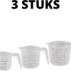 Orange85 Maatbeker - Set Van 3 - 1 Liter - 500ml - 250ml - Kunststof - Verschillende Maten