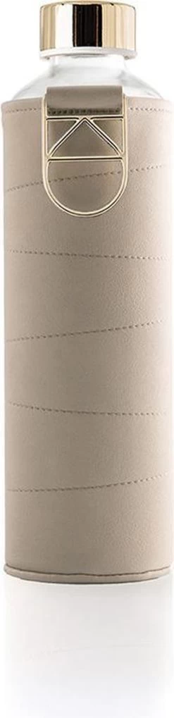 Equa Glazen Waterfles 750 Ml Mismatch Met Hoes - Beige