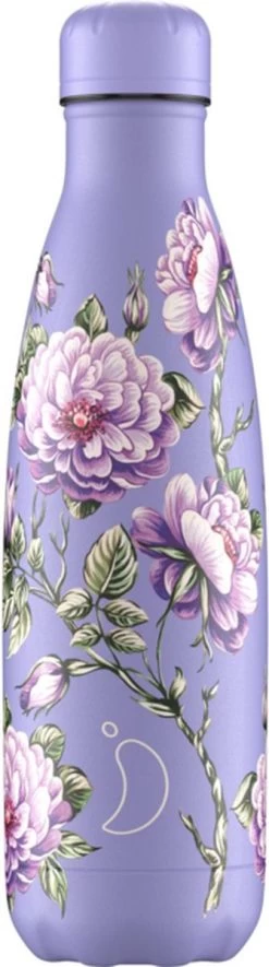 Chilly's Bottles - Violet Roses - Drinkfles - 500ml - RVS