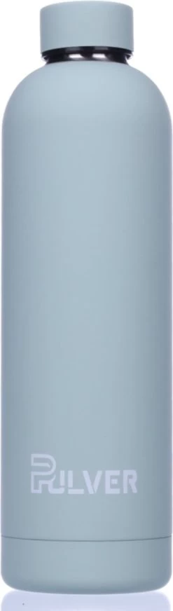 Pulver - RVS Thermosfles / Drinkfles – BPA Vrij – 750 Ml - Waterfles Met Draaidop – Drinkfles – Dubbele Isolatie - Rubberen Coating- Licht Groen