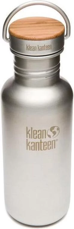 Klean Kanteen RVS Drinkfles 532ml Brushed Stainless (w/Bamboo Loop Cap) -Bol Waterkoker Winkel 388x1200