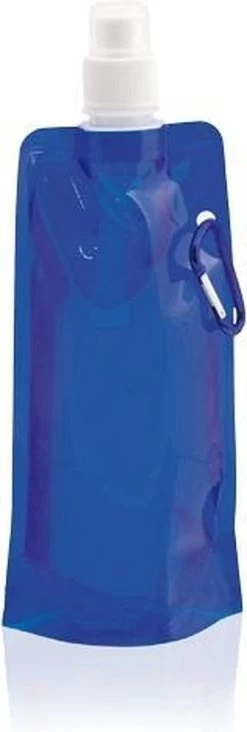 Waterfles Met Haakje - Waterzak - Opvouwbaar - 450ml - Blauw -Bol Waterkoker Winkel 405x1200