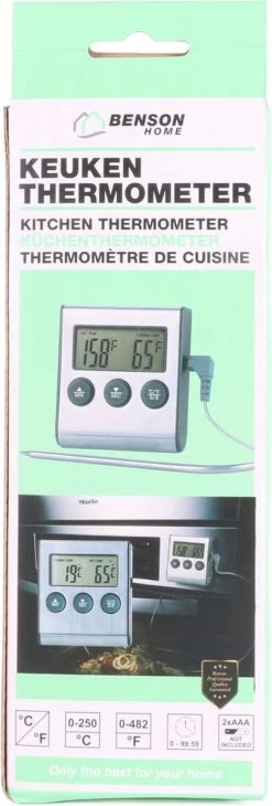 Benson Digitale Keukenthermometer - Vleesthermometer - Incl. Timer, Warmte Alarm En Batterij -Bol Waterkoker Winkel 406x1200 1