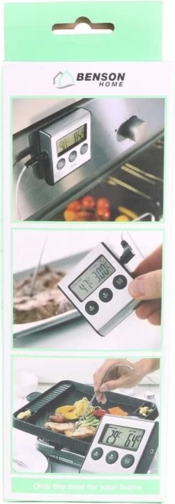 Benson Digitale Keukenthermometer - Vleesthermometer - Incl. Timer, Warmte Alarm En Batterij -Bol Waterkoker Winkel 418x1200