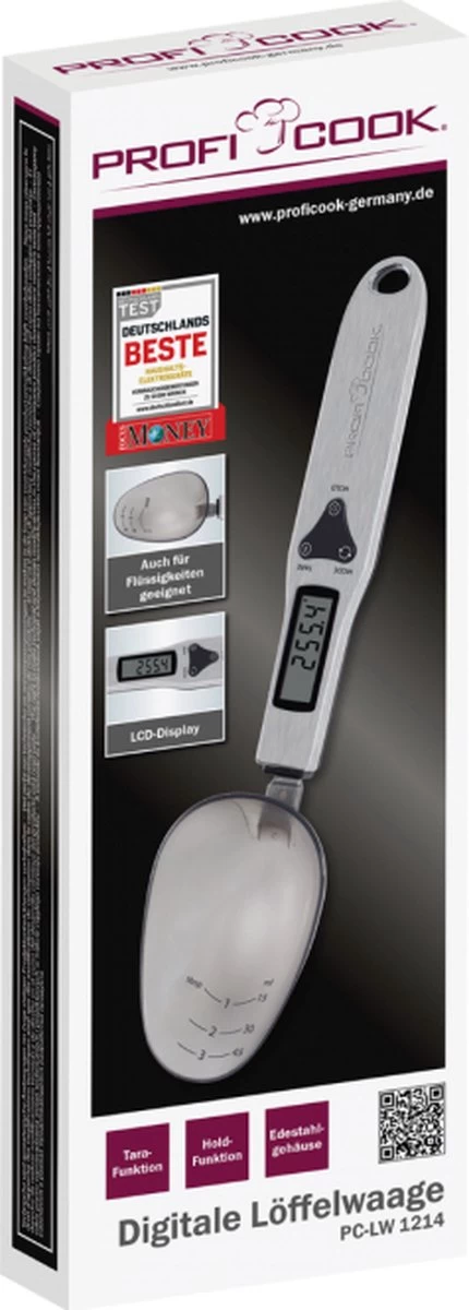 Profi Cook PC-LW 1214 Lepelweegschaal Digitaal Weegbereik (max.): 300 g RVS Profi Cook PC-LW 1214 Lepelweegschaal Digitaal Weegbereik (max.): 300 G RVS -Bol Waterkoker Winkel 430x1200 2