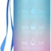 Merkloos Drinkfles – Luxe Drinkfles Met Rietje – Waterfles 1 Liter – Water Bottle – Motivatie Waterfles Met Tijdmarkeringen -Bol Waterkoker Winkel 441x1200