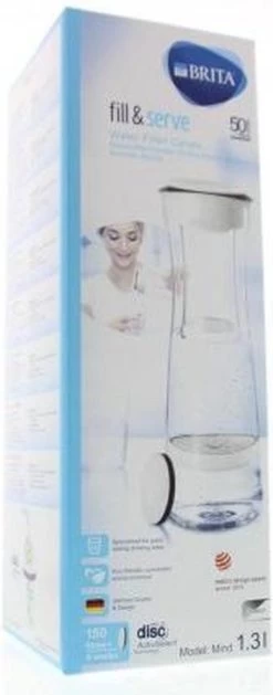 BRITA - Fill&Serve Waterfilterkaraf - 1,3L - Wit Grafiet - Inclusief 1 MicroDisc Waterfilter -Bol Waterkoker Winkel 471x1200