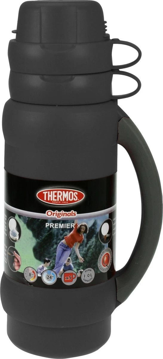Thermos Premier Isoleerfles - 1L - Zwart Thermos Premier Isoleerfles - 1L - Zwart -Bol Waterkoker Winkel