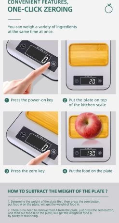 Smart Nutrition Scale - Keukenweegschaal - Digitaal & Bluetooth - APP Voor Android En IOS - Maximum Capaciteit 5 KG -Bol Waterkoker Winkel 645x1200