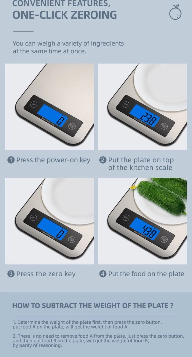 Digitale Precisie Keukenweegschaal - Weegvermogen tot 10 KG - Incl. batterijen - Grijs - RVS - Roestvrij Staal Digitale Precisie Keukenweegschaal - Weegvermogen Tot 10 KG - Incl. Batterijen - Grijs - RVS - Roestvrij Staal -Bol Waterkoker Winkel