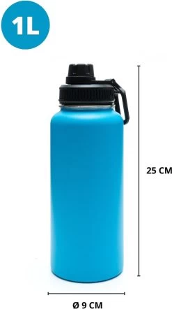 Drinkfles - Aqua Blue - 1 Liter - Extra Dop Met Rietje & Drinktuit - Waterfles Met Rietje - Isoleerfles - BPA Vrij - Lekvrij 4 Drinkfles - Aqua Blue - 1 Liter - Extra Dop Met Rietje & Drinktuit - Waterfles Met Rietje - Isoleerfles - BPA Vrij - Lekvrij -Bol Waterkoker Winkel 670x1200 1
