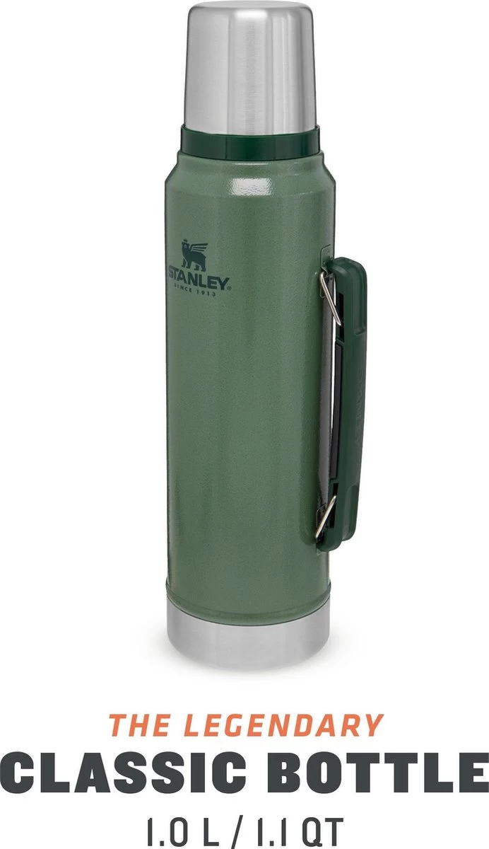 Stanley The Legendary Classic Bottle 1,00L - thermosfles - Hammertone Green Stanley The Legendary Classic Bottle 1,00L - Thermosfles - Hammertone Green -Bol Waterkoker Winkel