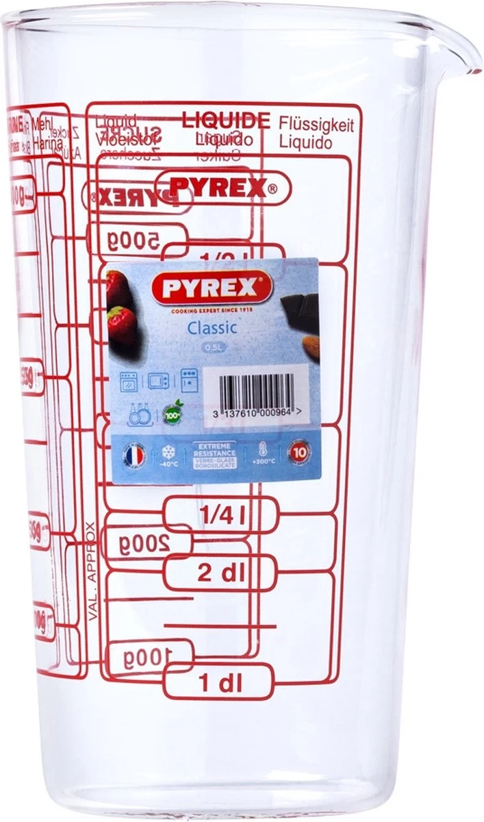 Litermaat, 0,5 liter - Pyrex | Classic Prepware Litermaat, 0,5 Liter - Pyrex | Classic Prepware -Bol Waterkoker Winkel 707x1200 1
