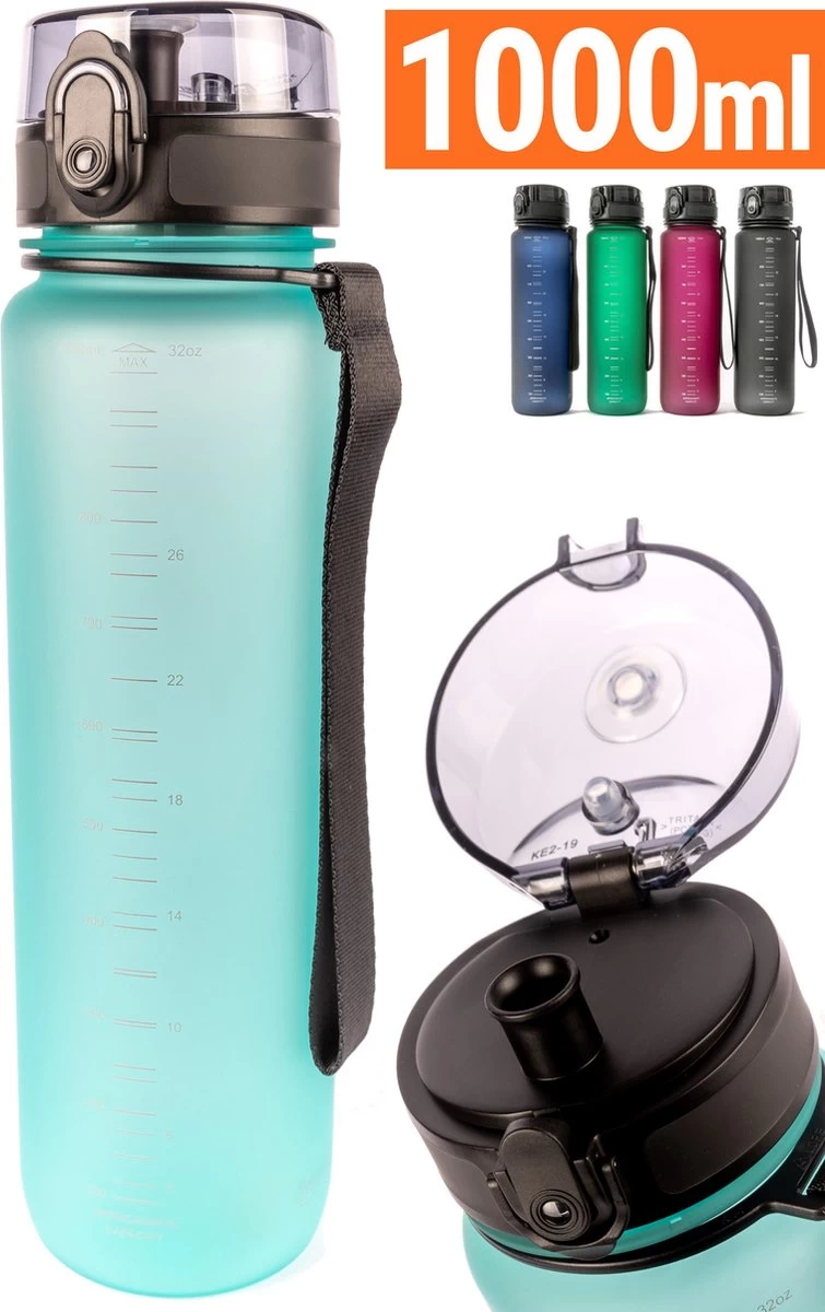 Drinkfles - 1 liter - Sport Bidon Drinkbus 1000ml - Lichtblauw - King Mungo KMDF043 Drinkfles - 1 Liter - Sport Bidon Drinkbus 1000ml - Lichtblauw - King Mungo KMDF043 -Bol Waterkoker Winkel 755x1200 2