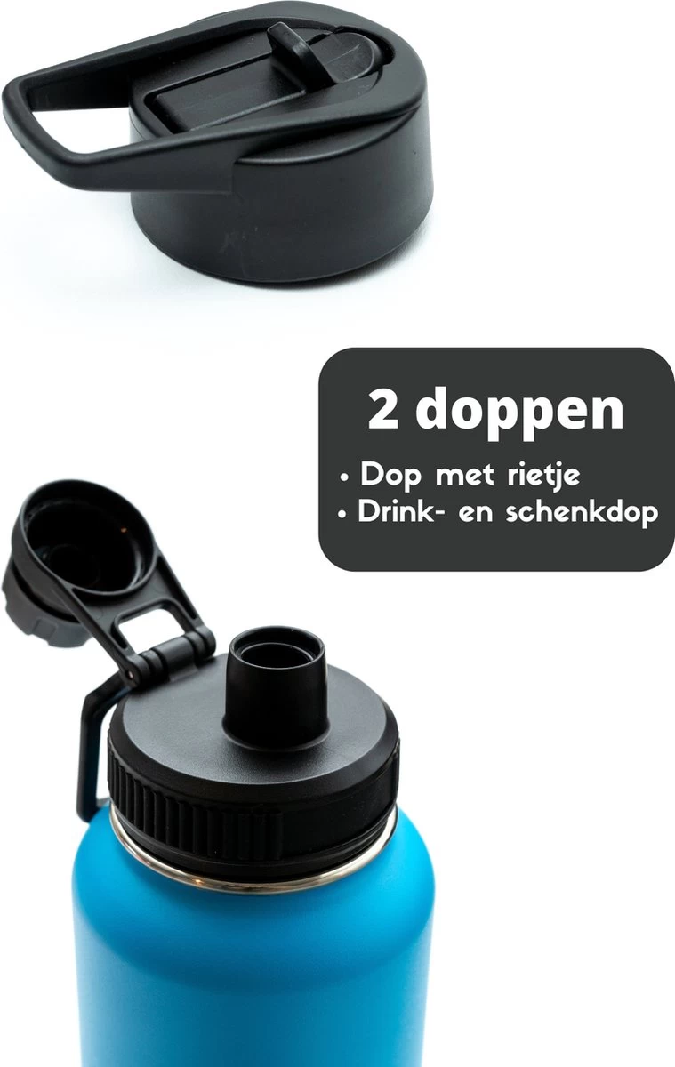 Drinkfles - Aqua Blue - 1 Liter - Extra Dop Met Rietje & Drinktuit - Waterfles Met Rietje - Isoleerfles - BPA vrij - Lekvrij Drinkfles - Aqua Blue - 1 Liter - Extra Dop Met Rietje & Drinktuit - Waterfles Met Rietje - Isoleerfles - BPA Vrij - Lekvrij -Bol Waterkoker Winkel