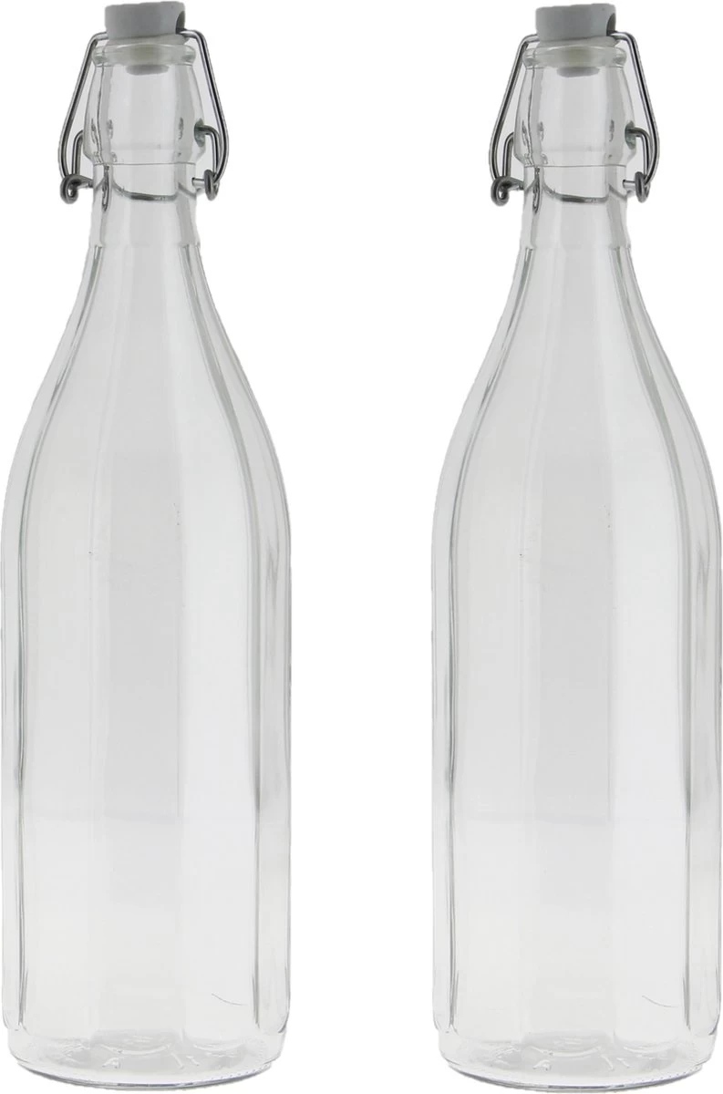 2x Stuks glazen fles transparant met beugeldop 1000 ml - Waterfles - Olie/azijn fles 2x Stuks Glazen Fles Transparant Met Beugeldop 1000 Ml - Waterfles - Olie/azijn Fles -Bol Waterkoker Winkel 793x1200 1
