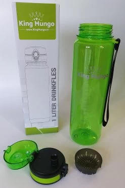 1 Liter Drinkfles - Vaatwasserbestendig - Sport Bidon Drinkbus King Mungo 1000ml Groen -Bol Waterkoker Winkel 800x1200 30
