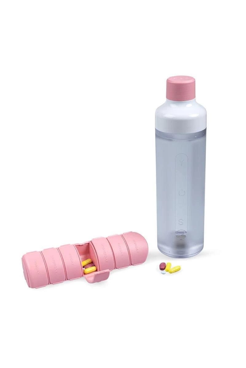 YOS Bottle - waterfles met pillendoos - 7 Vaks - Roze YOS Bottle - Waterfles Met Pillendoos - 7 Vaks - Roze -Bol Waterkoker Winkel 801x1200 7