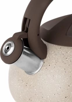 Florina Lava Fluitketel RVS Met Steen Coating 2,5L Voor Alle Warmtebronnen - Waterketel - Waterkoker - Cool Touch Handvat - Bruin / Beige -Bol Waterkoker Winkel 848x1200 1