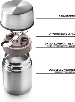 MacGyver Voedselcontainer 600ML - Thermoskan Rvs - Onbreekbaar - 16cm -Bol Waterkoker Winkel 894x1200