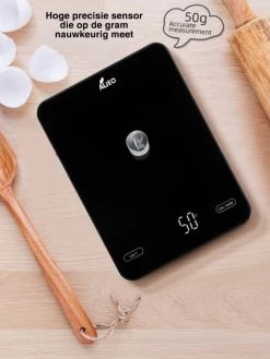 ALJEO Oplaadbare Digitale Precisie Keukenweegschaal - 1g Tot 10kg - Weegschaal Keuken - Tarra Functie - Incl Oplader - Gehard Glas - Zwart -Bol Waterkoker Winkel 900x1200 8