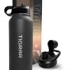 Tigrar - Drinkfles - Waterfles - Thermosfles 1 Liter - RVS - (Grafiet) Zwart - Incl. Extra Dop 3 Rietjes En Reiniger -Bol Waterkoker Winkel 905x1200 1