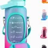 By Bresi - Waterfles 2 Liter MET Sleeve Groen/Paars - Gratis Armband - Waterfles Met Rietje -Drinkfles Met Rietje - Grote Waterfles - Bottle 2 Liter - Sportbidon - Sportfles Fitness - Waterkan - Gallon - Schenkfles - Waterflessen - Drinkbus -Bol Waterkoker Winkel 907x1200 2