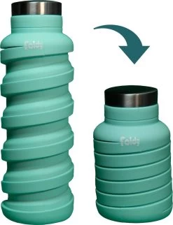 EasyFold® - Foldy - Opvouwbare Drinkfles - 600 ML - Sea Blauw - Sportfles - Drinkbeker - Duurzaam - Reizen - Waterfles - Milieuvriendelijk - Cadeau