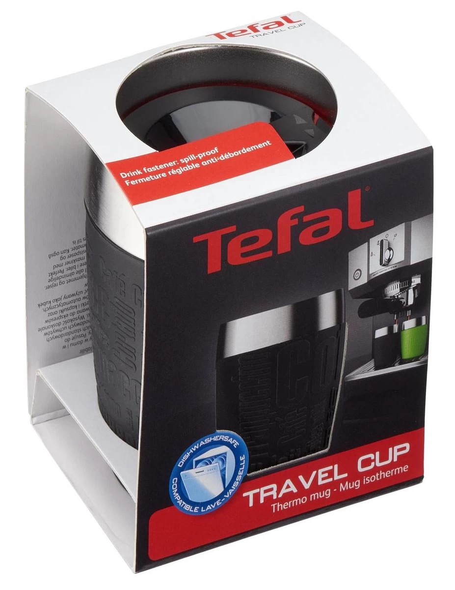 Tefal Travel Mug Thermobeker - 200 ml - RVS/Zwart Tefal Travel Mug Thermobeker - 200 Ml - RVS/Zwart -Bol Waterkoker Winkel