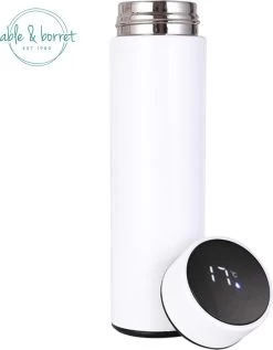 Thermoskan - Thermosfles 500 Ml - Temperatuur Display - 500 Ml - RVS - Wit - Able & Borret