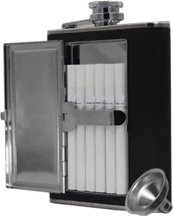 Merkloos RVS Heupfles Met Sigaretten Houder - Platvink - Sigaretten Houder - RVS Zakflacon - Zakfles - Drankfles - Drankflacon Heupflesje - Sigarettendoosje -Bol Waterkoker Winkel 966x1200 4