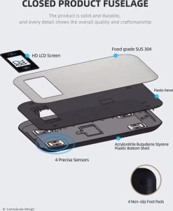 Smart Nutrition Scale - Keukenweegschaal - Digitaal & Bluetooth - APP Voor Android En IOS - Maximum Capaciteit 5 KG -Bol Waterkoker Winkel 981x1200